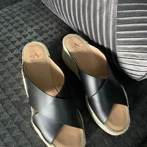Aquatalia | Shoes | Aquatalia Black And Tan Wedge Shoes  display picture 2